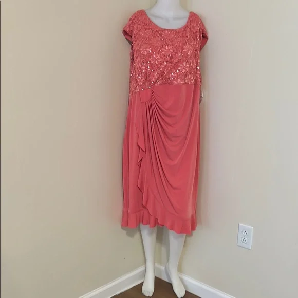 Dress Barn Dresses Dress Barn Pink Cap Sleeve Midi Gown Poshmark